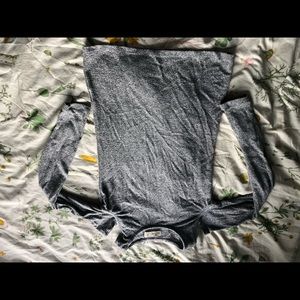 Hollister Heather Grey Cold Shoulder Top